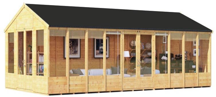 Zahradní domek AVILES V prosvětlený, 4,3 x 6,3m (podl. 6x4m) (16/19/24 mm)